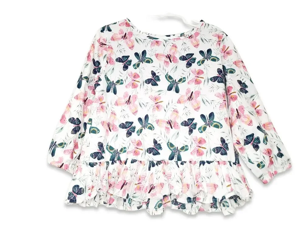 Gymboree 7-8 Creative Types Butterfly Peplum Tunic Top